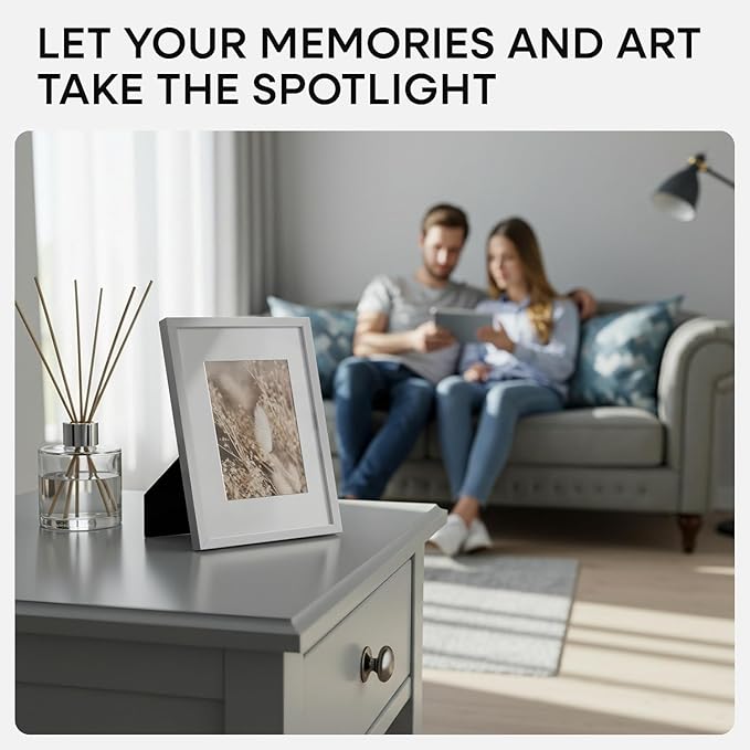 Homeforia A5 Picture Frame Silver, High End Metal 5.8 x 8.3 Frame Matted to 4.1 x 5.8 Art, A5 Frame with Mat A6, 5.8x8.3 Poster Frames, 8.3x5.8 Size Display Frames, Tempered Glass, Wall Kit, Set of 1-Ruum Studio Home