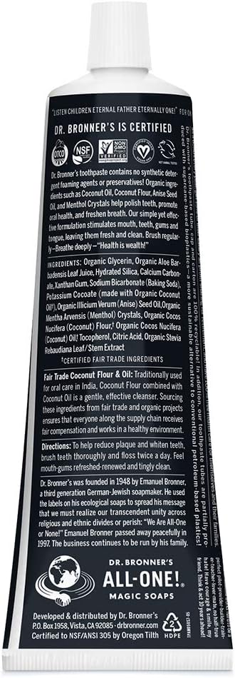 Dr. Bronner’s - All-One Toothpaste (Anise, 5 Ounce, 3-Pack) - 70% Organic Ingredients, Natural and Effective, Fluoride-Free, SLS-Free, Helps Freshen Breath, Reduce Plaque, Whiten Teeth, Vegan-Ruum Studio Home
