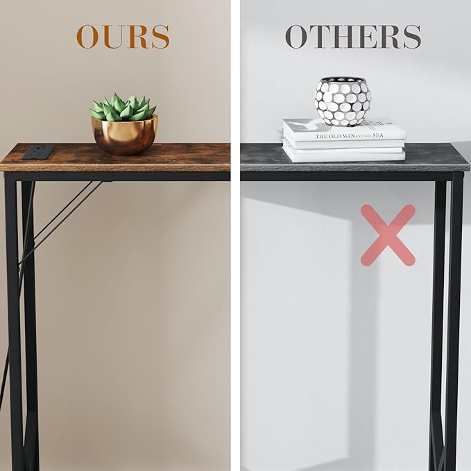 31.5‘’ Console Table, Skinny Entryway Table with Fast-Charging Station, Narrow Long Sofa Table, Behind Slim Couch Table for Entrance, Hallway, Living Room Decor ST-BR80-1-Ruum Studio Home