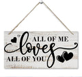 All Of Me Loves All Of You Wall Decor, Rustic Hanging Wooden Sign, Vintage Wooden Plaque, Modern Master Bedroom Sign, Love Quotes Wall Hanging Decor, Farmhouse Wall Decor, 11.8 * 5.9 Inch-Ruum Studio Home