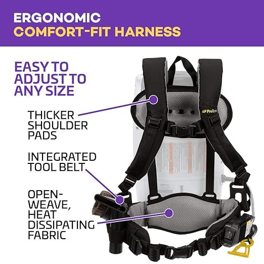 ProTeam Backpack Vacuums, ProVac FS 6 Commercial Backpack Vacuum with HEPA Media Filtration and Restaurant Tool Kit, 6 Quart, Corded-Ruum Studio Home