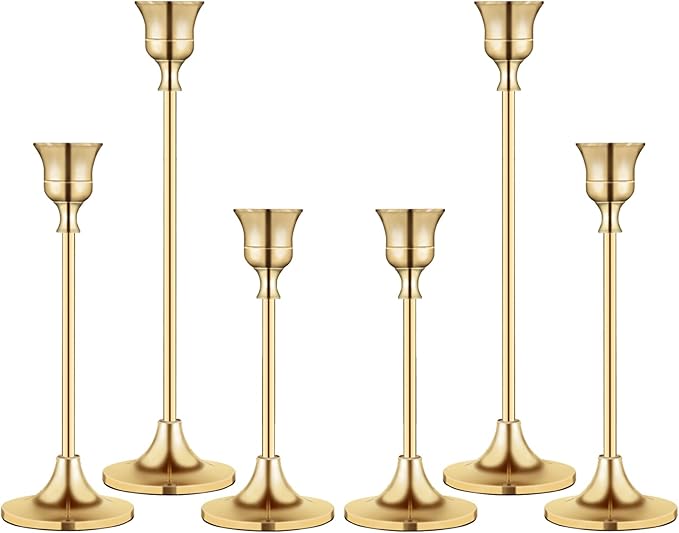 Candlestick Holders,Taper Candle Holder for Candlesticks Gold Brass Vintage Candle Stick Candle Holders Candelabra Candle Holder for Fireplace Party Dining Home-Ruum Studio Home