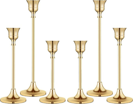 Candlestick Holders,Taper Candle Holder for Candlesticks Gold Brass Vintage Candle Stick Candle Holders Candelabra Candle Holder for Fireplace Party Dining Home-Ruum Studio Home