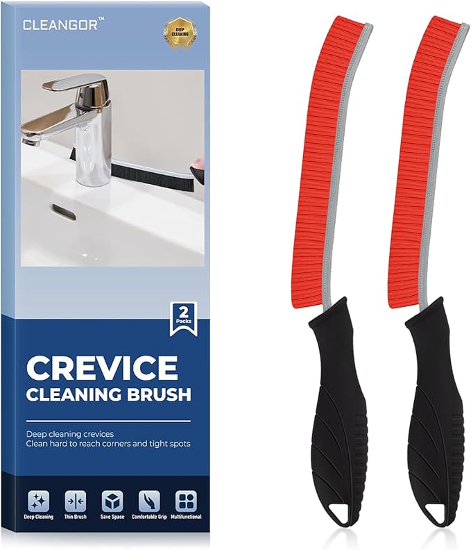 Crevice Cleaning Brushes, Cleaner Scrub Brush Tool for Hard to Reach Tight Space, Home Essentials, Cleaning Supplies for Shower, Bathroom, Kitchen, Toilet, Window-Ruum Studio Home