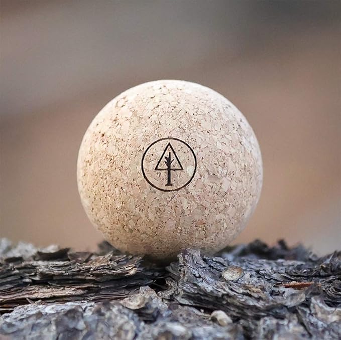 Travel Cork Massage Ball | Lightweight, Sustainable Alternative to Lacrosse Ball for Muscle Pain Relief (1.9 Inch (Pack of 1), Sanded Cork)-Ruum Studio Home