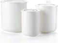 Food Storage Containers with Airtight Lids: Ceramic Canister Sets for Kitchen Countertop - Porcelain Jar for Coffee Tea Flour Sugar Rice Cookies Candy - White (23+42+75 oz)-Ruum Studio Home