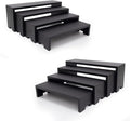 Large Display Wood Risers Wooden Stand 8 Tier Wood Racks Decorative Rectangular, 2 Set 8 Piece Cupcake Stands Cologne Perfume Organizer Dessert Showcase Items(black)-Ruum Studio Home