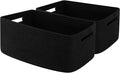 OIAHOMY Storage Basket for Shelves, Closet Cube Storage Bins Baskets for Clothes Blanket Towels, Baby Nursery, Toy Baskets Box, Woven Rope Basket, 15.75*11.81*7.09 IN, 2 Packs Black-Ruum Studio Home