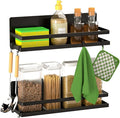 Magnetic Spice Rack for Refrigerator,Magnetic Shelf Fridge Organizer for Kitchen, Space Saver Container for Kitchen/Apartment, Drill Free, Black 2 Pack-Ruum Studio Home
