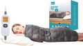 Ruqiji 17''x33'' Weighted Heating Pad, 5.2lbs with 12 Temperature Settings& Countdown Display, Pain Relief for Back/Neck/Shoulders/Abdomen/Legs, Birthday Gifts for Mom Dad Women Men (Dark Gray)-Ruum Studio Home