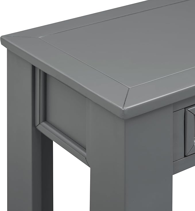 Solid Wood Console Table 63 in Long Sofa Table Entryway Table with 4 Drawers and Bottom Shelf for Hallway Living Room Couch Table,Fully Assembled,63" Tan-Ruum Studio Home