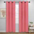 Easy-Going Blackout Curtains for Bedroom, Solid Thermal Insulated Grommet and Noise Reduction Window Drapes, Room Darkening Curtains for Living Room, 2 Panels(46x84 in, Pink)-Ruum Studio Home