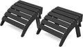 KINGYES Folding Adirondack Ottomans Set of 2 for Adirondack Chair, Black-Ruum Studio Home