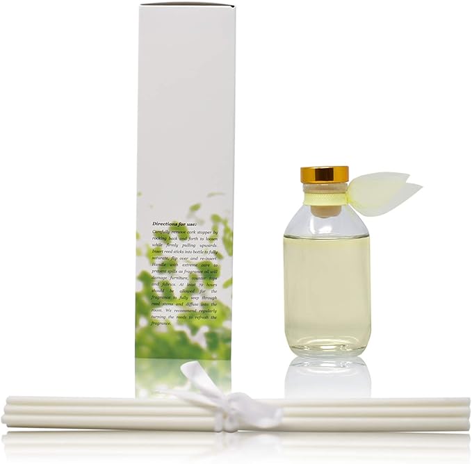 LOVSPA Reed Diffuser Set, Sparkling Grapefruit Scented Oil Diffuser with Sticks, Home Fragrance Accessories for Bathroom Shelf Decor, Aroma Diffusers for Home or Office Desk, USA Made-Ruum Studio Home