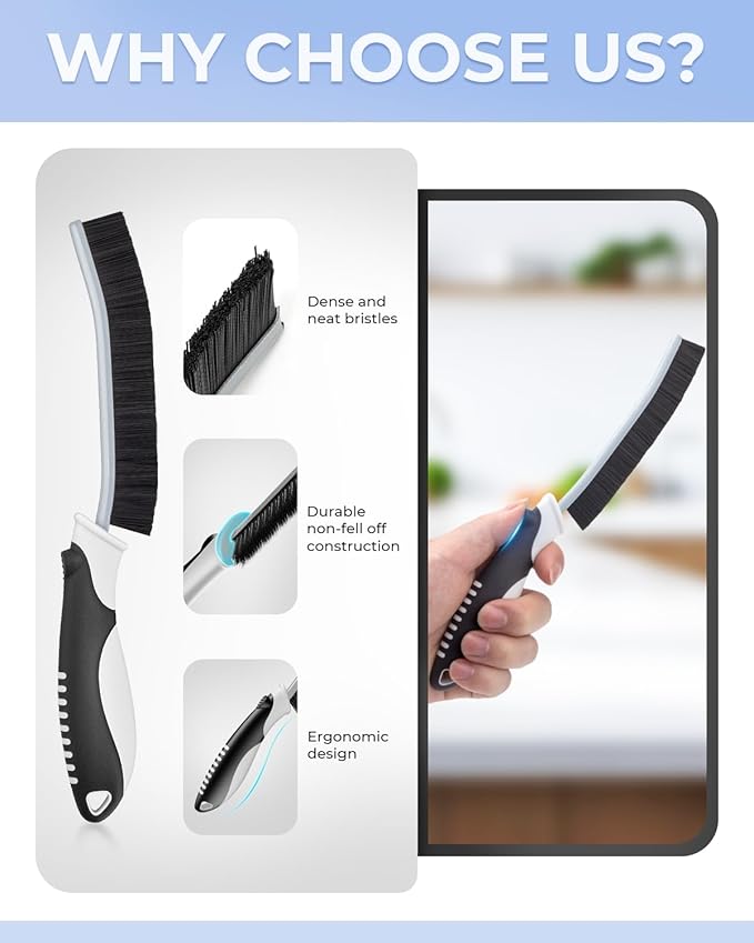 Crevice Cleaning Brushes, Scrub Brush for Hard to Reach Small Space, Home Essentials, Cleaning Supplies, Cleaning Tools for Household Use, Bathroom, Shower, Kitchen, Toilet, Window (3, Green)-Ruum Studio Home