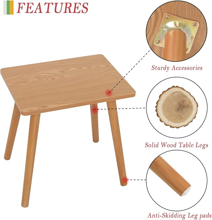 AWASEN Mid Century Modern Side Table, Small End for Living Room Bedroom Office Small Spaces, Modern Side Table Nightstand with Solid Wood, Easy Assembly, (Brown)-Ruum Studio Home