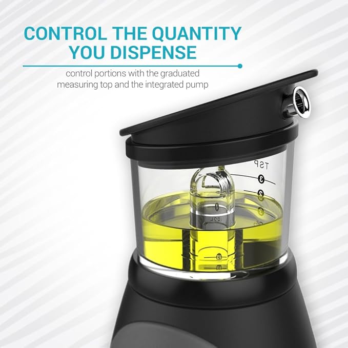 Olive Oil Dispenser Bottle with Pump - Oil Dispenser for Kitchen, Glass Oil and Vinegar Dispenser Set, Measured Cruet for Cooking - Ideal Oil Bottles for Kitchen Gadgets & Gifts, 2 Pack-Ruum Studio Home