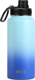 DRINCO Stainless Steel Water Bottle Spout Lid Vacuum Insulated Double Wall Water Bottle Wide Mouth (40oz 32oz 22oz 18oz 14oz) Leak Proof Keeps Cold or Hot (32 oz, 32oz Morning Sky Blue)-Ruum Studio Home