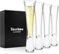Champagne Flutes Set of 4, Hand Blown Crystal Champagne Glasses, Modern Unique Design, Lead-Free Prosecco Glasses, Elegant Toasting Glasses Gift for Wedding, Anniversary, Birthday, Christmas-Ruum Studio Home