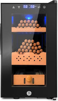 Electric Cigar Humidor, 25L 200 Counts Large Capacity,Thermostatic Electric Cooler Cabinet with Digital LED Screen, Safety Lock,Smart Humidity & Temp Control, Gifts for Men-Ruum Studio Home
