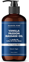 MAJESTIC PURE Vanilla Passion Massage Oil for Massage Therapy - Refreshing, and Relaxing - Natural Oils with Vanilla Oil, Coffee Oil & Shea Butter - for All Skin Types - Men and Women - 8 fl oz-Ruum Studio Home