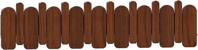 Wall Mounted Piano Key Hanger | Flip Style Hook | Entrance Wall Art Hook, Made of Oak Wood (3 Times Painted, 4 Times Polished) (Arc Walnut, 8Hooks)-Ruum Studio Home