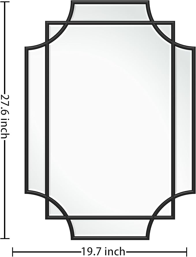 Bathroom Mirror for Wall Black Farmhouse Wall Vanity Mirror for Over Sink Wood Framed Beveled Mirrors Deco（20 * 28IN/Black）-Ruum Studio Home