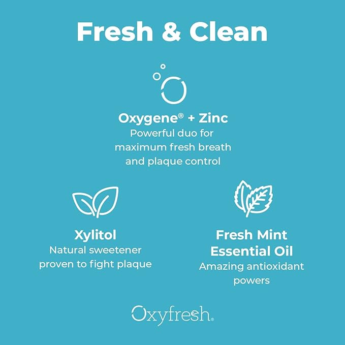 Oxyfresh Pro Formula Fresh Mint Mouthwash – Patented Zinc Mouthrinse for Fresh Breath & Soothing Gums – Dye Free, Fluoride Free, Alcohol Free Mouthwash – 3 Bottles, 16 oz. ea.-Ruum Studio Home