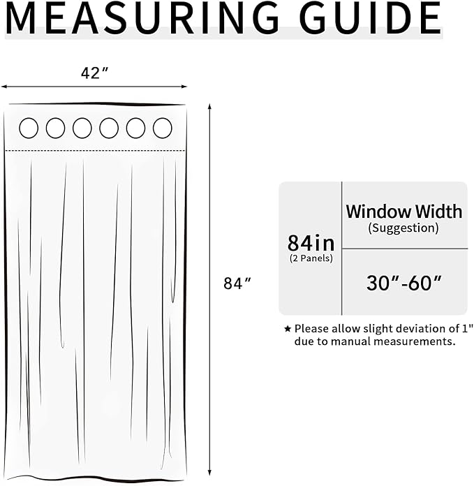 Easy-Going Blackout Curtains for Bedroom, Solid Thermal Insulated Grommet and Noise Reduction Window Drapes, Room Darkening Curtains for Living Room, 2 Panels(42x84 in, White)-Ruum Studio Home