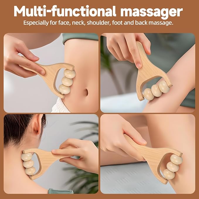 Ciieeo 2Pcs Wooden Massage Roller - Compact Handheld Tool for Foot Shoulder Neck and Waist Relaxation - Improve Sleep Quality-Ruum Studio Home