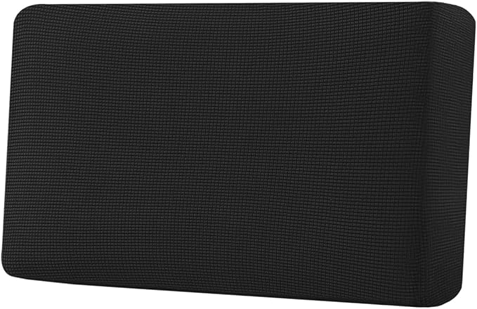 H.VERSAILTEX Super Stretch Individual Seat Cushion Covers Sofa Covers Couch Cushion Covers Slipcover Sets Thick Jacquard Textured Twill Fabric (1 Piece Loveseat Cushion Cover, Black)-Ruum Studio Home