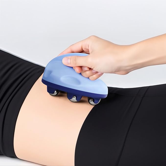 Lymphatic Massage Roller for Cellulite Remover Body Sculpting - Handheld Cellulite Massage Tool for Body Bloat Blood Circulation Lymphatic Drainage Blue-Ruum Studio Home