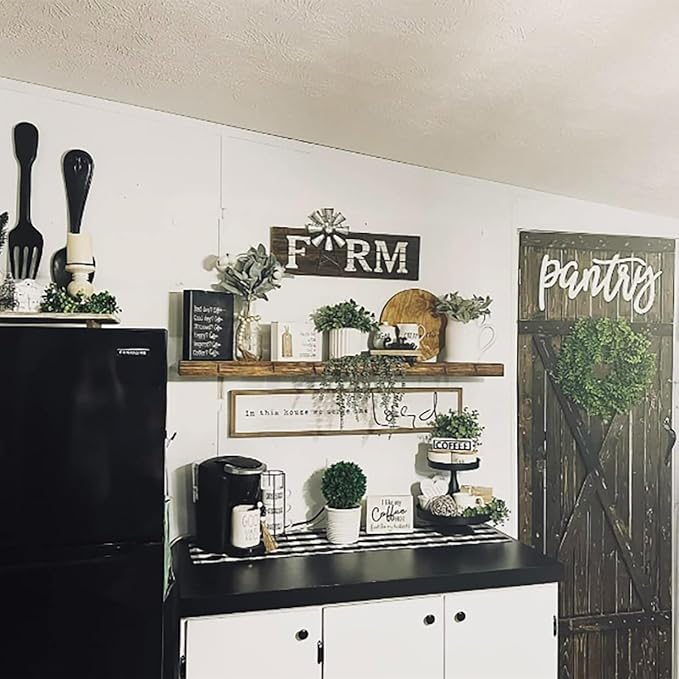 joelsantiques - 60 Inch Wooden Floating Shelves for Wall - 60x9x2 in - Made of Natural Wood - Long Heavy Duty Rustic Wall Shelves for Bedroom - Perfect for Living Room, Kitchen - Medium Brown-Ruum Studio Home
