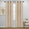 Easy-Going Blackout Curtains for Bedroom, Solid Thermal Insulated Grommet and Noise Reduction Window Drapes, Room Darkening Curtains for Living Room, 2 Panels (34x72 in, Beige)-Ruum Studio Home