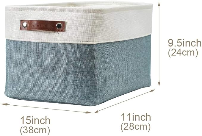 DECOMOMO Storage Bins Fabric Storage Baskets for Shelves, Linen Closet Organization Toys Nursery (Green and White, Large - 4 Pack)-Ruum Studio Home