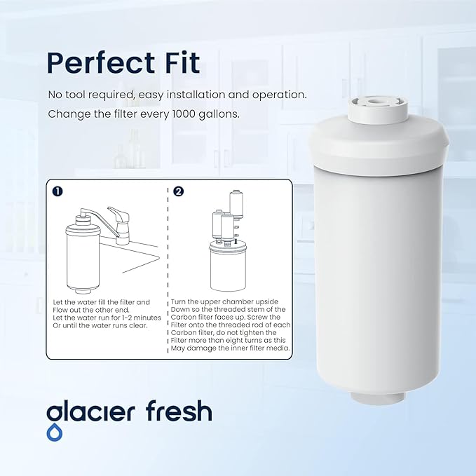 GLACIER FRESH Fluoride Filters, Replacement for Berkey® PF-2® Fluoride Filters and Berkey® Gravity Filtration System, 6 Pack-Ruum Studio Home