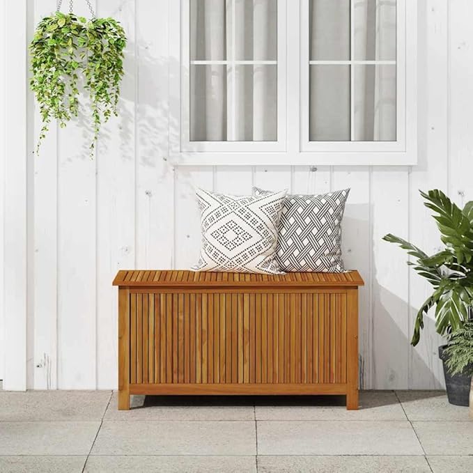 vidaXL Outdoor Storage Box - Wooden Deck Cabinet for Patio/Garden with Water-Resistant Lining, Farmhouse Style-Ruum Studio Home