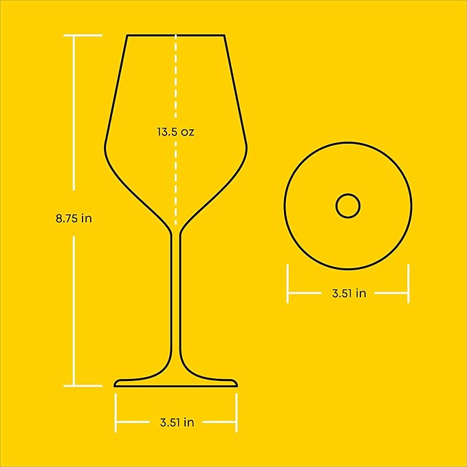 JoyJolt Layla White Wine Glasses, Set of 4 Italian Glasses, 13.5 oz Clear – Made in Europe-Ruum Studio Home