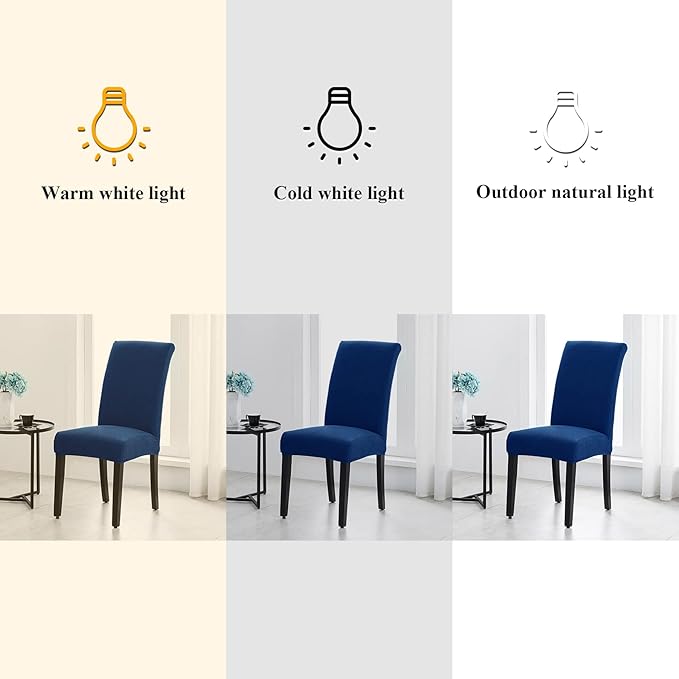 Joccun Chair Covers for Dining Room Set of 6, Dining Chair Slipcovers Stretch Dining Room Chair Covers Seat Protector,Washable Parsons Chair Cover for Home,Banquet(Classic Blue,6 Pack)
