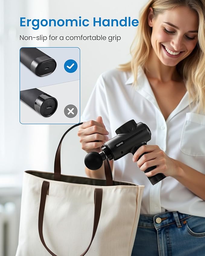 RENPHO Massage Gun Deep Tissue, Portable Percussion Muscle Massager with Bluetooth, Handheld Device for Back and Neck, Carry Case, Gifts for Men and Women-Ruum Studio Home
