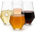 48 Pack Diamond Unbreakable Stemless Plastic Wine Stemless Toasting coacktail Glasses, Durable 9 Oz BPA-Free Disposable Champagne Flutes for Weddings, Bars, Events, and Celebrations (Clear)-Ruum Studio Home