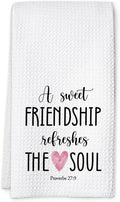Friendship Kitchen Towel, A Sweet Friendship Refreshes The Soul, Christian Hand Towel Gift for Friend, Inspirational Tea Towel for Bathroom or Kitchen-Ruum Studio Home