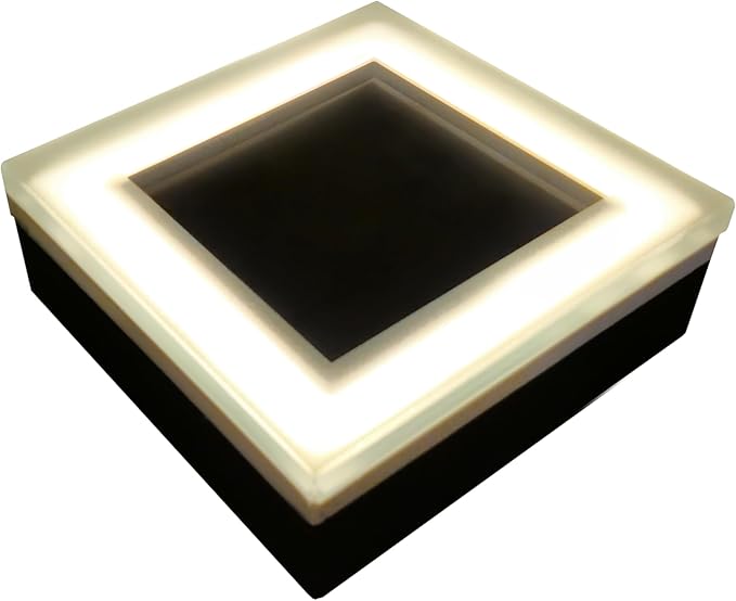 LUMENGY Solar Paver Light 4×4 inch (3.93 X 3.93), Up To 12 Hours Continues Lighting, Stainless Steel, Glare-Free Lighting For Driveways & Garden, 2700K Warm White, Waterproof & Drive-Over Rated. Ver 2-Ruum Studio Home