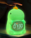 Dinosaus Alarm Clock for Kids with Night Light, Sleep Training Clock Time to Wake Clock, Rechargeable Silicone Light for Bedroom, Perfect Sleep Companion for Boys Girls-Ruum Studio Home