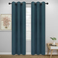 Easy-Going Blackout Curtains for Bedroom, Solid Thermal Insulated Grommet and Noise Reduction Window Drapes, Room Darkening Curtains for Living Room, 2 Panels (34x72 in, Bluestone)-Ruum Studio Home