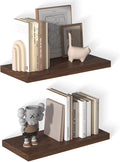 12 Inch Deep Floating Shelves for Wall 2 Pack Floating Shelves Large Storage Space Wall Mount Shelf for Living Room Kitchen Bathroom 24" W x 12" D x 1.2" H Walnut-Ruum Studio Home