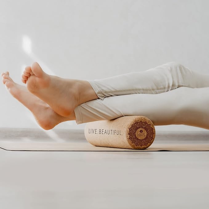 Yoga Design LAB | The Cork Roller | Release Tight Muscles, Improve Circulation, Decrease Soreness, Massages Tissue | Ideal for All Areas of The Body arms, Legs, Back | Travel Friendly (Mandala Tonal)-Ruum Studio Home