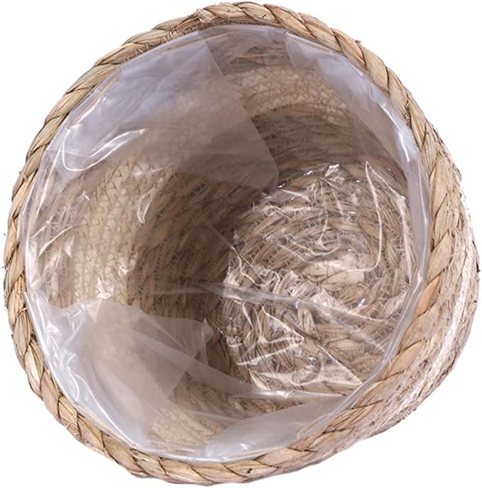 Home Decor Woven Straw Flower Pot Seagrass Planters Basket Garden Plant Pot Containers Wicker Rattan Vase Sundries Organizer Storage Bins for Indoor Outdoor Plants Vintage Decor-Ruum Studio Home