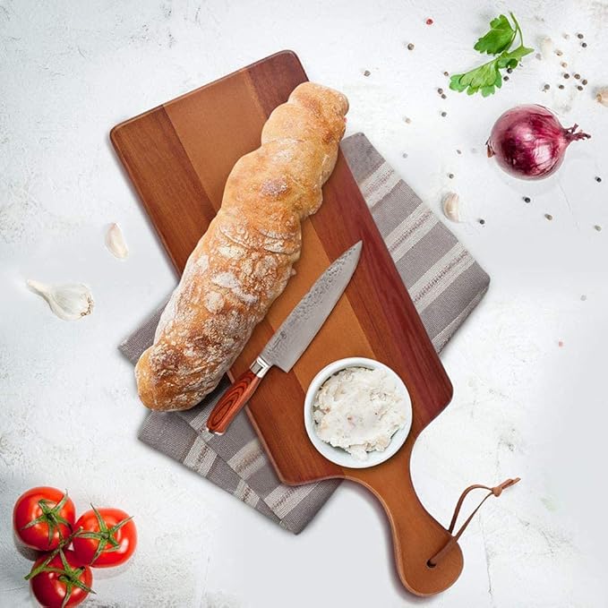 AIDEA Wood Cutting Board with Handle, Cheese Board Chartuterie Board for Kitchen, Party 17" LenghtX6"Height (2 Pack)-Ruum Studio Home