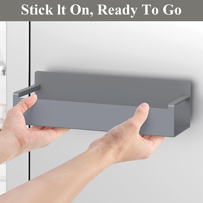 4 Pack Magnetic Spice Rack Organizer for Refrigerator and Oven, Dark Grey Fridge Organizers and Storage for Kitchen-Ruum Studio Home